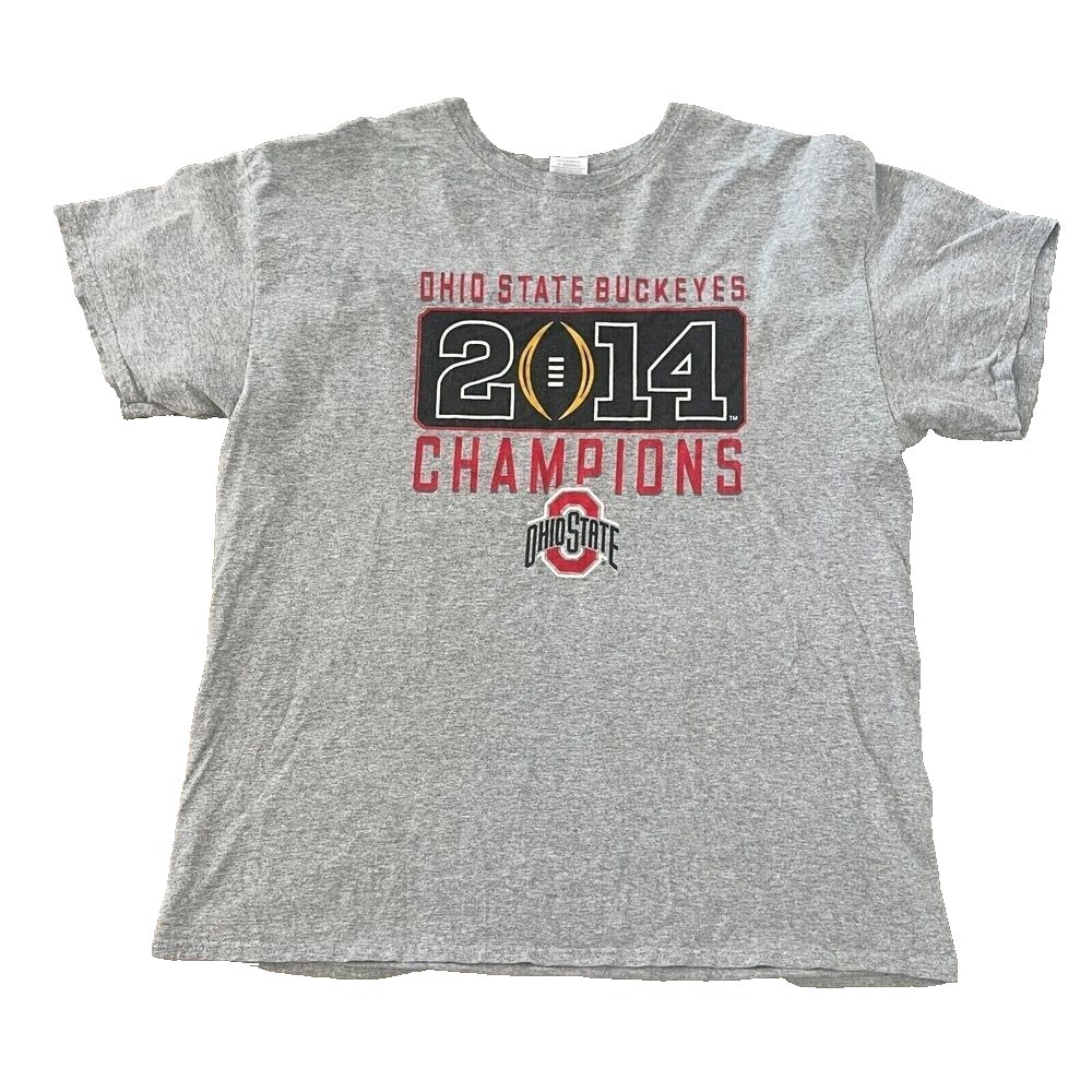 Ohio State‎ Buckeyes Shirt Mens XL Extra Large Gray Short Sleeve 2014 Champions - Picture 1 of 6
